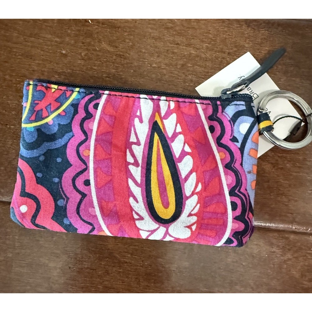 Vera Bradley Twilight Paisley Zip ID Case Bright Colors NEW w/ Tags! - Picture 2 of 4